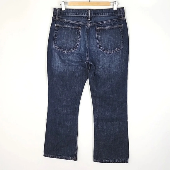 Gap 1969 Boot Cut Dark Wash Denim Blue Jeans Fade 100% Cotton Size 33/32 - Picture 2 of 15